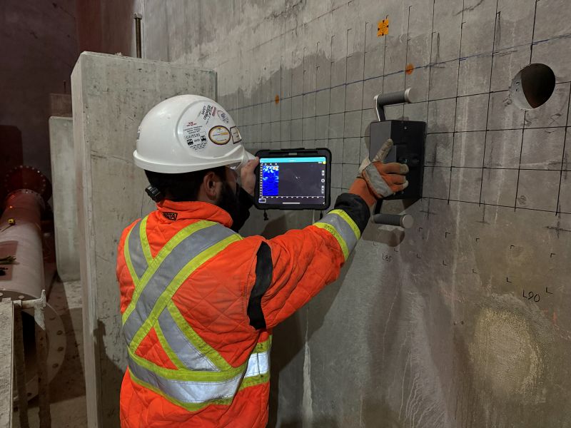 non destructive testing shotcrete wall